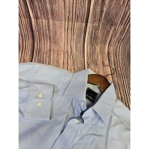 David Donahue Dress Shirt‎ Mens L/S 15 32/33 Blue Regular Fit Cotton Button Up